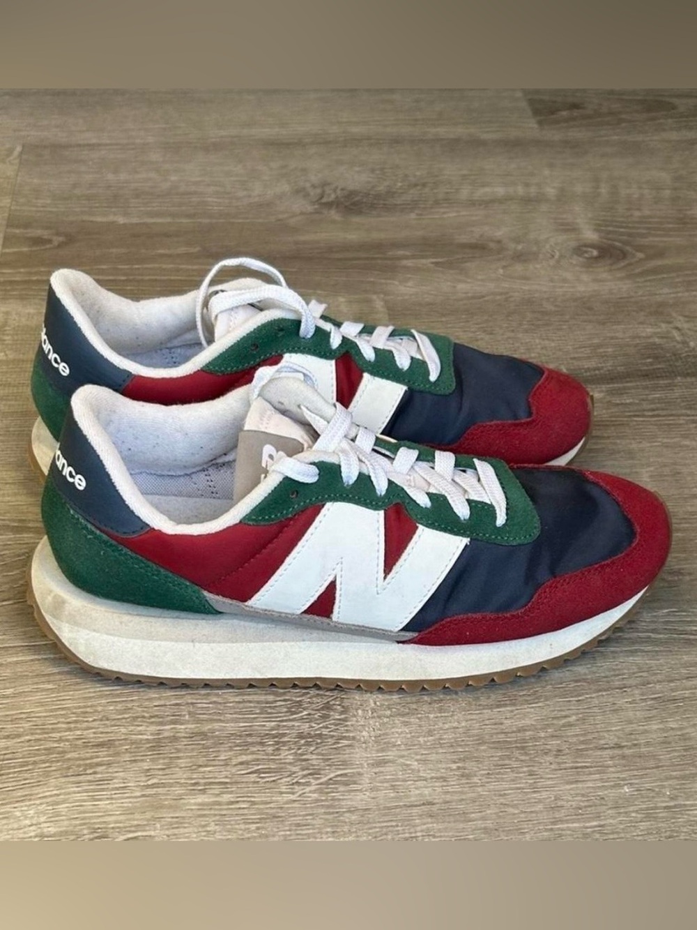 New Balance 237 Men's Sneakers - Red, Green, Navy, White